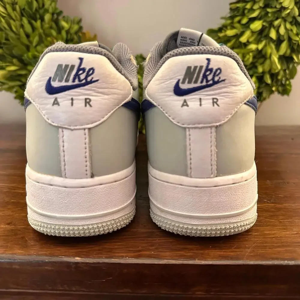 Nike Air Force 1 Low '07 LV8 Shoes Split‎ Light Silver Deep Royal Blue 10